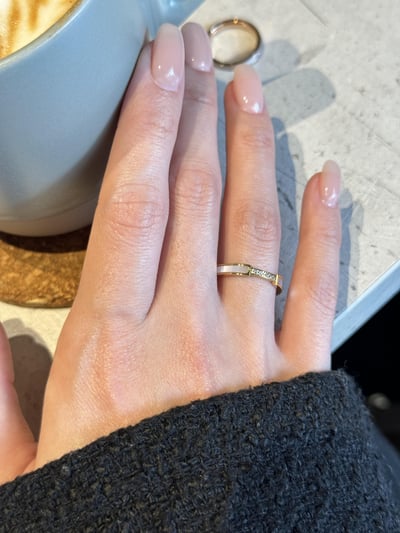 18K White Shell Diamond Ring 白貝微鑲戒2