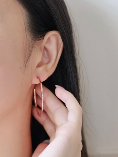 316L Simple Round Earrings 推薦!超輕量大耳圈3