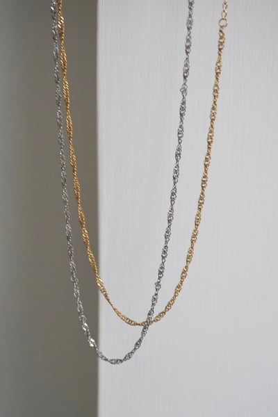 316L Wave Chain Necklace 百搭水波紋項鏈1