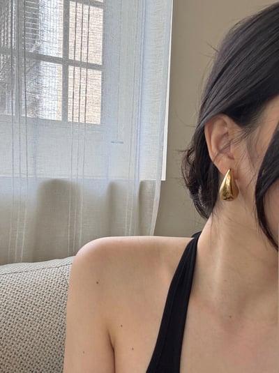 18K Chunky Waterdrop Earrings 經典水滴耳環3