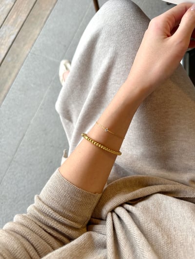 18K Golden Beans Bracelet 豆豆橢圓手鐲2