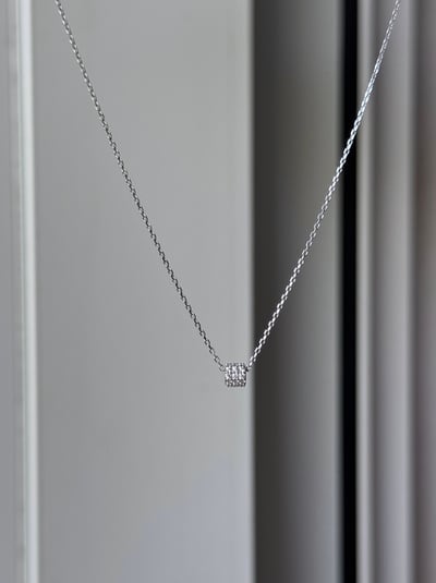 S925 Roller Barrel Necklace 微鑲迷你滾輪項鍊2