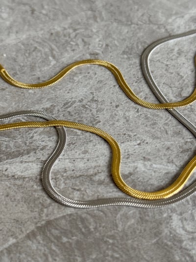 316L Wide Snake Gold Chain 百搭扁蛇骨扁鍊3