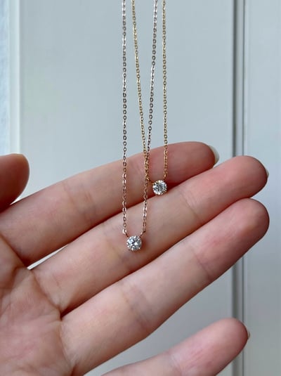 316L Classic Diamond Necklace 經典四爪單鑽項鍊5