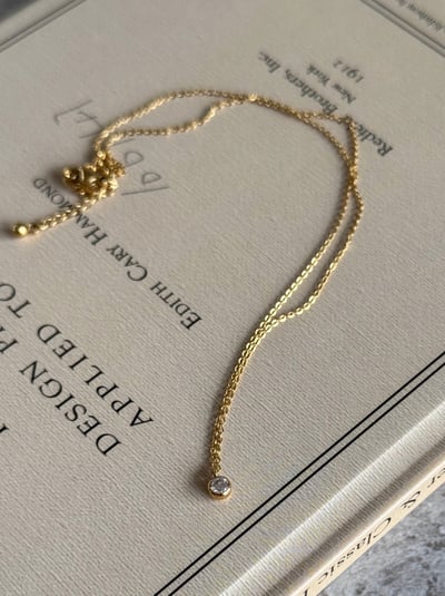 316L Round Diamond Necklace 經典包邊圓鑽項鍊3