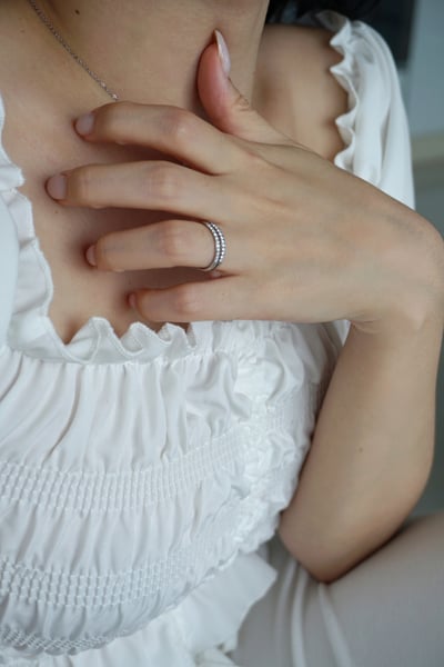 18K Double Band Pavé Eternity Ring 雙層鑲鑽戒指3