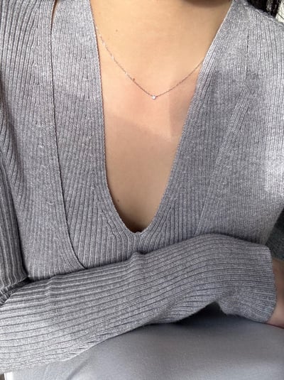 S925 Mini Diamond Necklace 若有似無迷你單鑽項鍊3