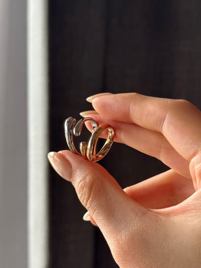 316L Cross Water Drop Ring 造型交叉水滴戒2