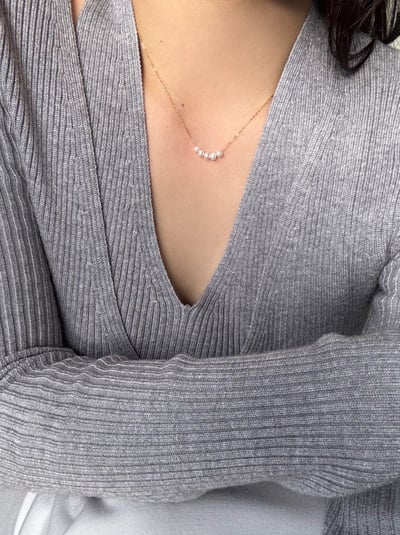 316L Five Pearl Necklace 微笑米粒珍珠項鍊1