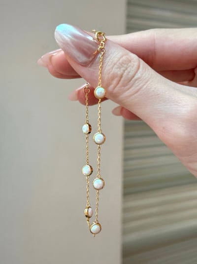 S925 Gold Opal Bracelet 精緻蛋白石手鍊1