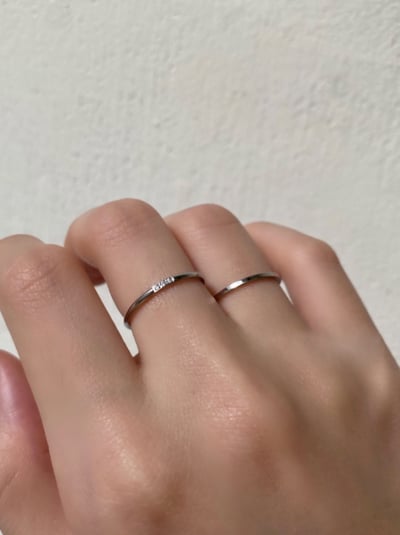 18K Thin Diamond Ring 單鑽三鑽細戒4