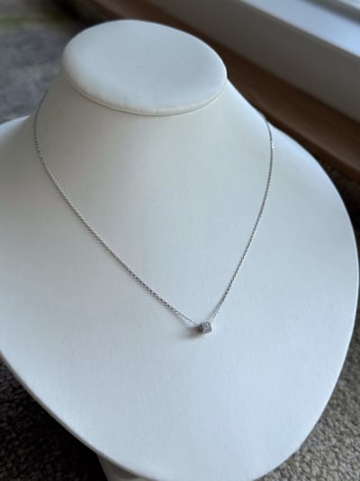 S925 Roller Barrel Necklace 微鑲迷你滾輪項鍊1