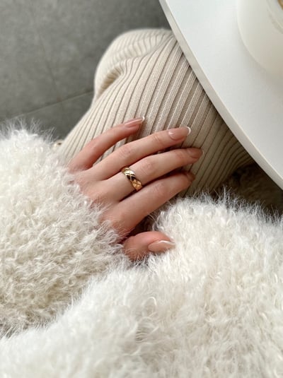 18K Chanel Style Ring 菱格紋戒指4