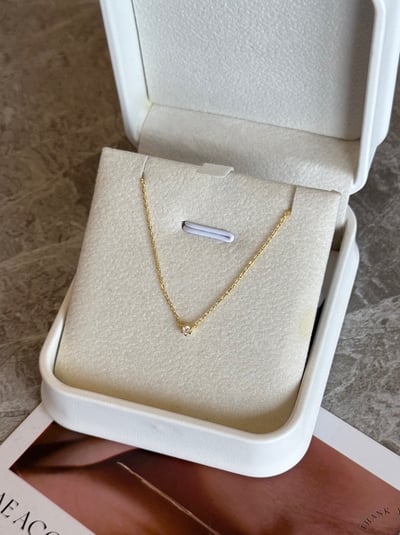 S925 Mini Diamond Necklace 若有似無迷你單鑽項鍊2