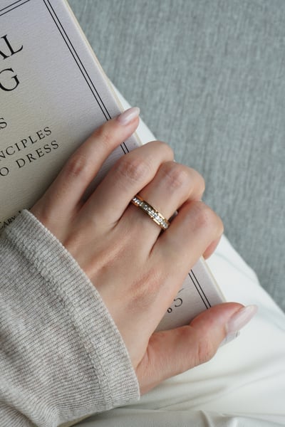 18K Eternity CZ Ring 寬版鋯石戒指5