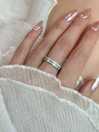 18K Classic Diamond Ring 經典半排鑽戒指2