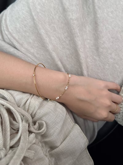 316L Natural Pearl Bracelet 迷你珍珠金豆手鏈3
