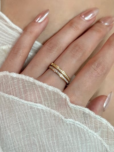 18K Classic Diamond Ring 經典半排鑽戒指3