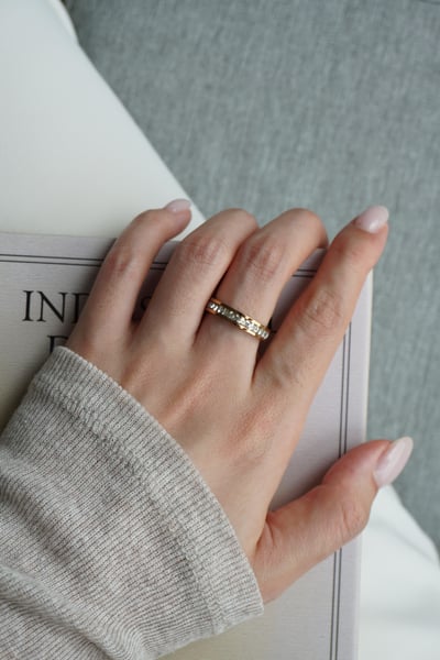 18K Eternity CZ Ring 寬版鋯石戒指4