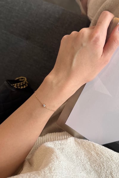 316L Bezel CZ Solitaire Bracelet 推薦!經典單鑽手鏈3