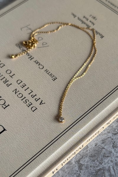 316L Bezel CZ Solitaire Necklace 經典包邊圓鑽項鍊2