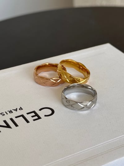 18K Chanel Style Ring 菱格紋戒指2