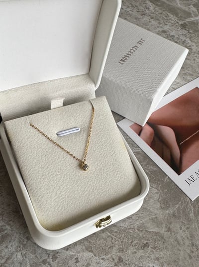 316L Round Diamond Necklace 經典包邊圓鑽項鍊2