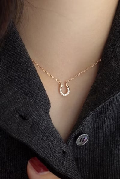 S925 Pavé Horseshoe Pendant 馬蹄U鑽項鍊2