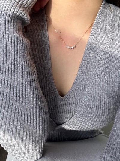 316L Five Pearl Necklace 微笑米粒珍珠項鍊2