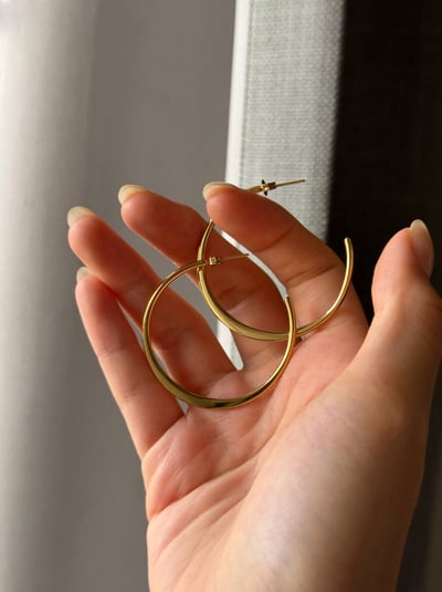 316L Simple Round Earrings 推薦!超輕量大耳圈2