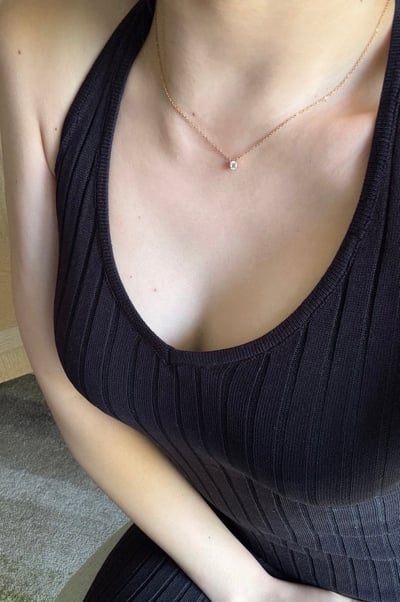 316L 4-Prong CZ Solitaire Necklace 經典四爪單鑽項鍊3