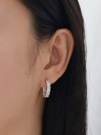 18K Full Diamond Hoops 大滿鑽耳環4