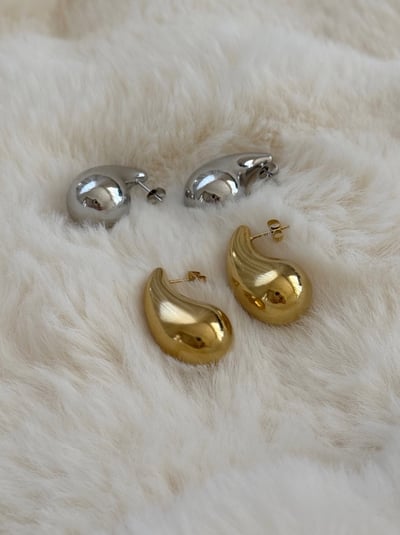 18K Chunky Waterdrop Earrings 經典水滴耳環2