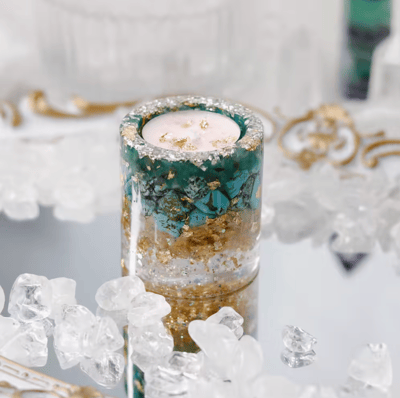 ✨ 凝結光影之美：手工水晶能量燭台 ✨尺寸中款1