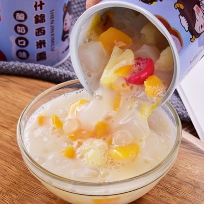 酸奶西米露水果罐頭禮盒裝黃桃菠蘿什錦零食甜點下午茶 質保12月5