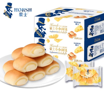 豪士芝士小小面包380g整箱芝士夹心网红早餐小蛋糕下午茶休闲点心 質保60天1
