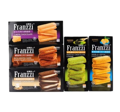 法丽兹115g/盒网红零食抹茶巧克力夹心饼干曲奇休闲小吃零食 质保12月1