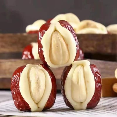 腰果泡芙枣500g独立包装夹心腰果奶泡芙枣干果零食香甜酥口回味无穷 质保9个月1