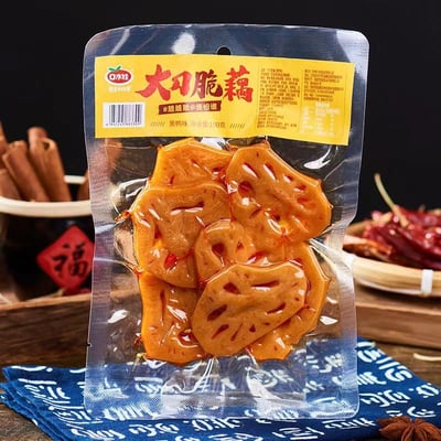 口水娃大刀脆藕100g大份量袋裝香辣黑鴨味休閑解饞鹵味零食 質保12月3