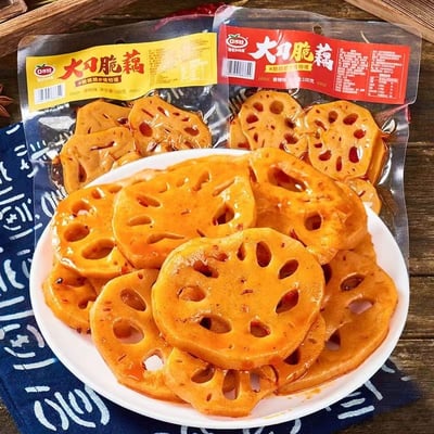 口水娃大刀脆藕100g大份量袋裝香辣黑鴨味休閑解饞鹵味零食 質保12月4