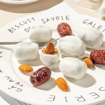 巴旦木榴蓮奶棗巴旦木夹心红枣杏仁奶枣独立小包装 质保9个月2