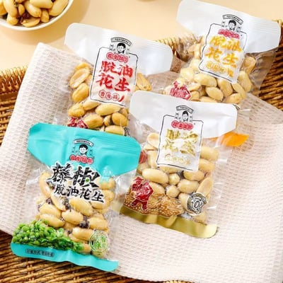 花生姑娘脫油花生米獨立小包裝10斤裝下酒菜五香多味花生米即食休閑零食 質保6月4