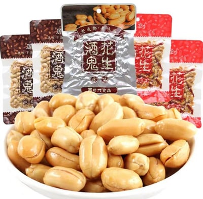 百世興酒鬼花生米18g無殼花生豆醇香味川式麻辣味炒貨零食1