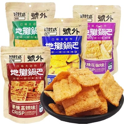 好時達地攤鍋巴爆款108g大包商超同款辦公室零食多種口味 質保9個月1