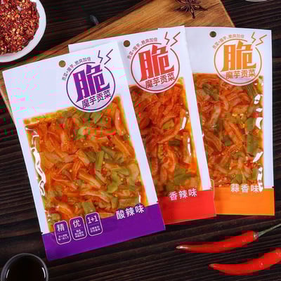 超值裝魔芋貢菜70g大袋裝酸辣香辣蒜香3味醬腌菜零食大包即食下飯菜爆款 質保9月3