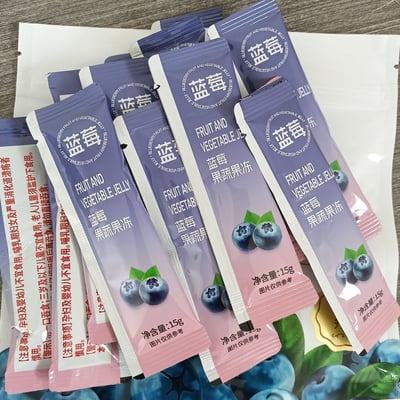 藍莓味酵素果蔬果凍升級款低卡0脂復合水果酵素白蕓豆益生元果凍15g/條  質保18月2