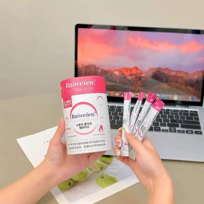 Baiweien小分子胶原蛋白肽100g（2g x 50條）/罐 40罐/箱一桶整整50袋让皮肤嫩弹润光滑好皮肤1