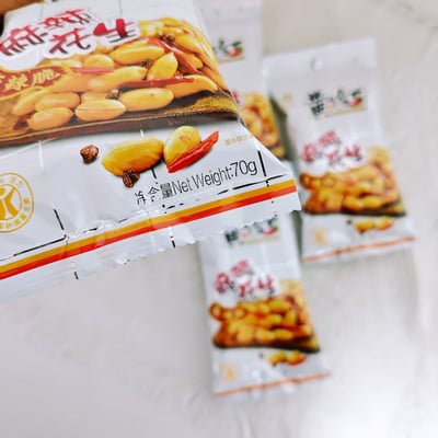 黃飛紅麻辣花生無殼山東大花生香酥麻辣脆整箱批發70/110/210克 質保10月4