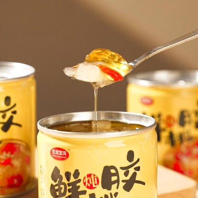 生龍即食鮮燉桃膠銀耳羹枸杞銀耳湯0脂肪罐裝免煮營養早餐代餐6