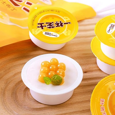 巧媽媽原味白桃味芝士啵啵布丁辦公室下午茶兒童零食必備1袋5盒250克/165克 質保12月5